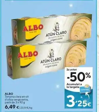 Caprabo Albo tonyina clara en oli d'oliva verge extra oferta