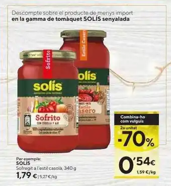 Caprabo 2a unitat -70% solis sofregit a l'estil casolà oferta