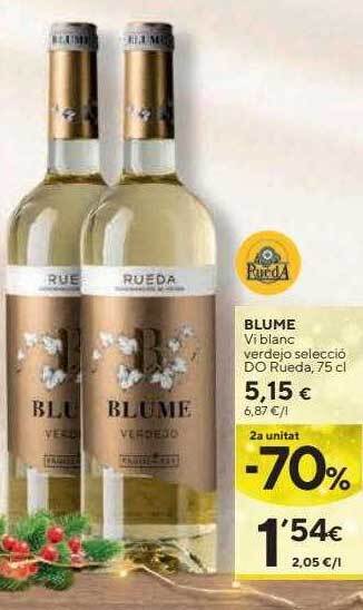 Caprabo 2a unitat -70% blume vi blanc verdejo selecció do rueda oferta