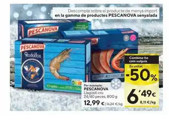 Caprabo 2a unitat -50% pescanova llagosti cru oferta
