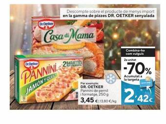 Caprabo Dr. oetker pannini de pernil i formatge oferta