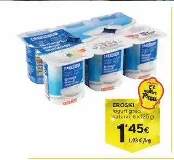 Caprabo Eroski iogurt grec natural oferta