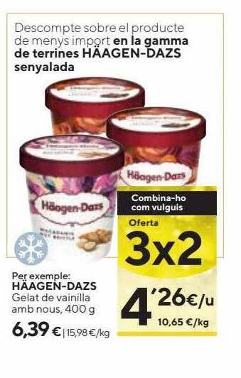 Caprabo Häagen-dazs gelat de vainilla amb nous oferta