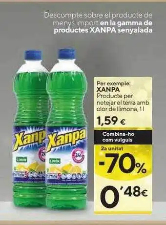 Caprabo 2a unitat -70% xanpa producte per netejar el terra amb olor de llimona oferta