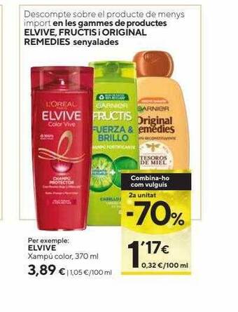 Caprabo Elvive xampú color oferta
