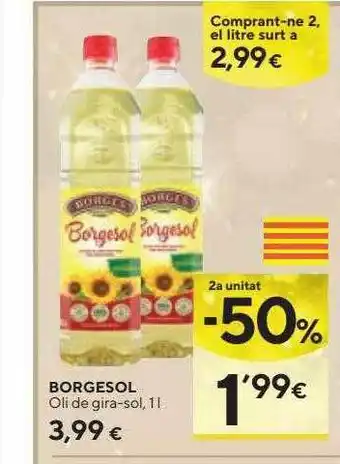 Caprabo 2a unitat -50% borgesol oli de gira-sol oferta