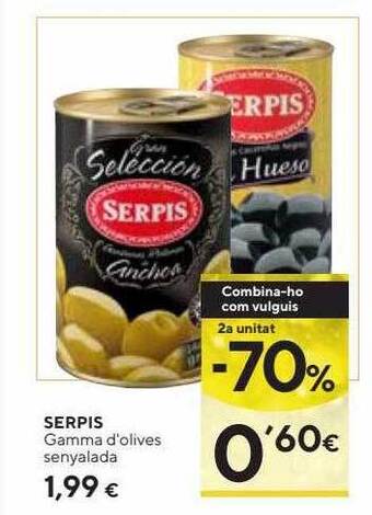 Caprabo 2a unitat -70% serpis gamma d'olives senyalada oferta