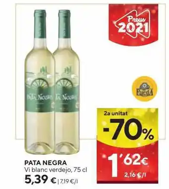 Caprabo 2a unitat -70% pata negra vi blanc verdejo oferta