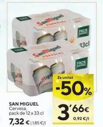 Caprabo 2a unitat -50% san miguel cervesa oferta
