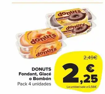 Carrefour Market Donuts fondant, glacé o bombón pack 4 oferta