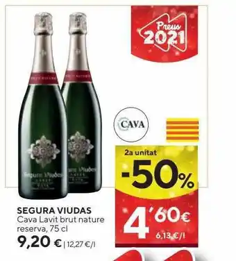 Caprabo 2a unitat -50% segura viudas cava lvit brut nature reserva oferta