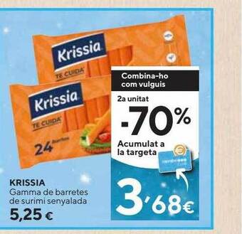Caprabo Krissia gamma de barretes de surimi senyalada oferta