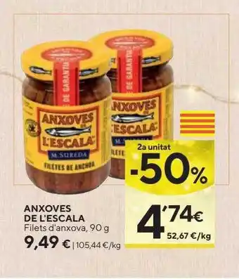 Caprabo 2a unitat -50% anxoves de l'escala filets d'anxova oferta