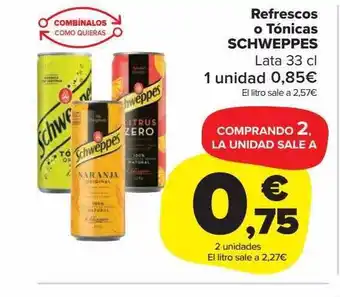 Carrefour Market Refrescos o tónicas schweppes lata oferta