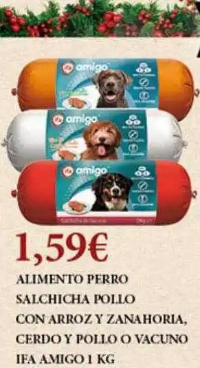 Claudio Alimento perro salchicha pollo con arroz y zanahoria cerdo y pollo o vacuno ifa amigo oferta