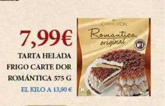 Claudio Tarta helada frigo carte dor romántica oferta