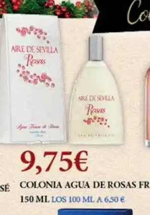 Colonia agua de rosas frescas