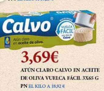 Claudio Atún claro calvo en aceite de oliva vuelca fácil oferta