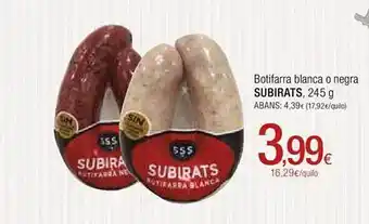 Condis Botifarra blanca o negra subirats oferta