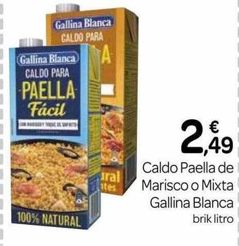 Supermercados El Jamón Caldo paella de marisco o mixta gallina blanca oferta