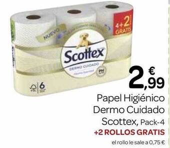 Supermercados El Jamón Papel higiénico dermo cuidado scottex oferta