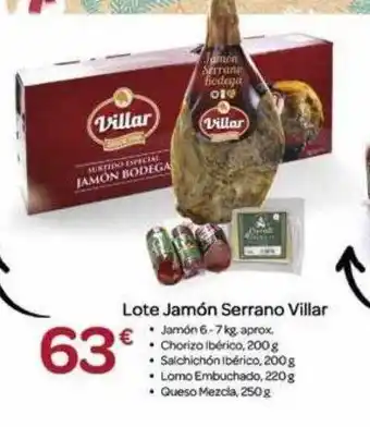 Supermercados El Jamón Lote jamón serrano villar oferta