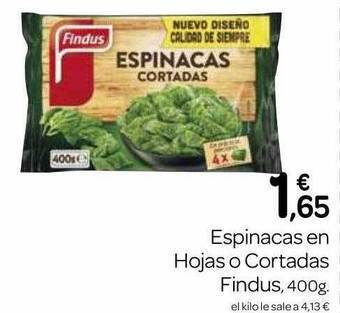 Supermercados El Jamón Espinacas en hojas o cortadas findus oferta