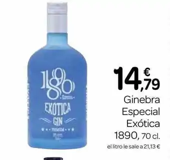 Supermercados El Jamón Ginebra especial exótica 1890 oferta