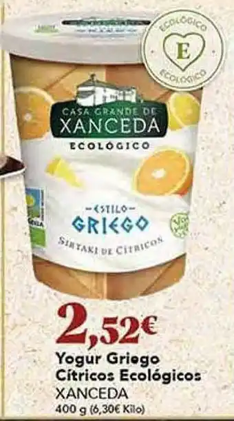 Gadis Yogur griego citricos ecológicos xanceda oferta