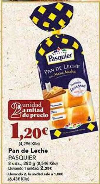 Gadis Pan de leche pasquier oferta