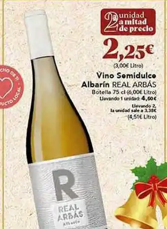 Gadis Vino semidulce albarin real arbás oferta