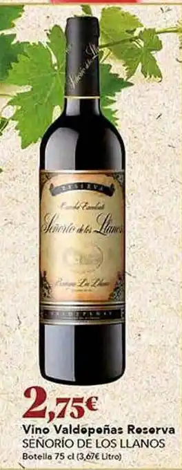 Gadis Vino valdepeñas reserva señorio de los llanos oferta