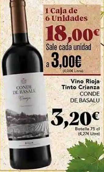 Gadis Vino rioja tinto crianza conde de basalu oferta