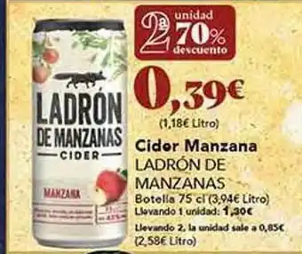 Gadis 2a unidad 70% descuento cider manzana ladrón de manzanas oferta