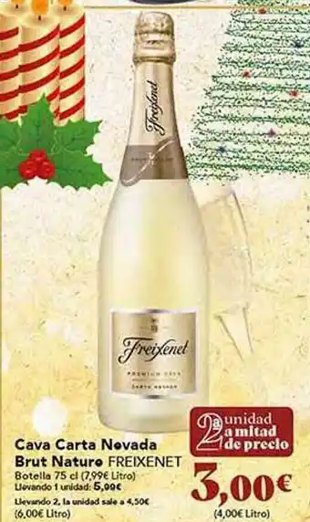 Gadis Cava carta nevada brut nature freixenet oferta