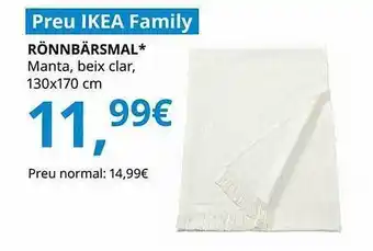 IKEA Rönnbärsmal manta beix clar oferta