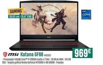 PCBox Msi katana gf66 msi3322 oferta