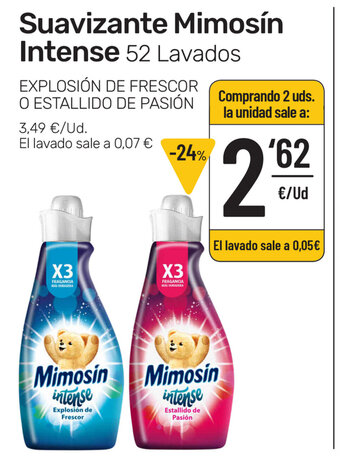 AhorraMas Suavizante Mimosín Intense oferta
