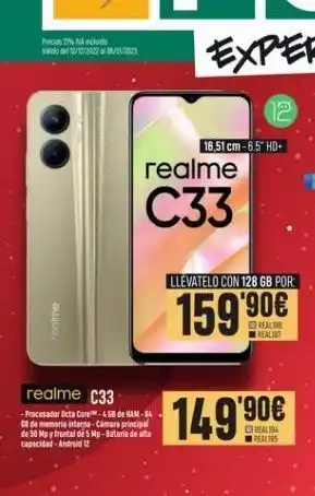 PCBox Precios27% na include valido del 12/12/2022 al 06/0/2023 realme realme c33 -procesador octa core™-4gb de ram-84 gb de memo oferta