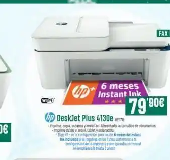 PCBox Wifi hp instant ink hp deskjet plus 4130e -imprime copia, escanea y envia fax-alimentador automatico de documentos -imprim oferta