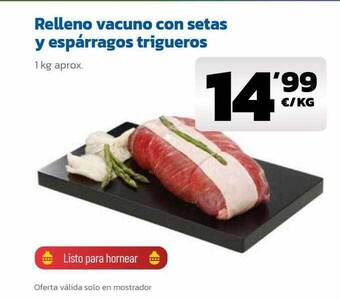 AhorraMas Relleno vacuno con setas y espárragos trigueros oferta
