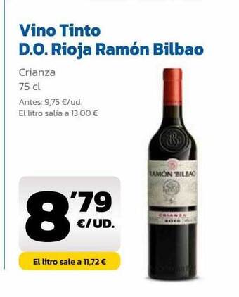 AhorraMas Vino tinto d.o. rioja ramón bilbao crianza oferta