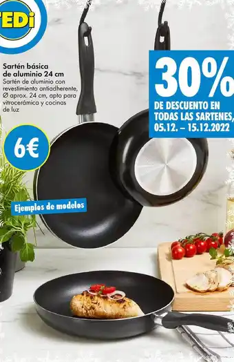 Sartén básica de aluminio 24 cm