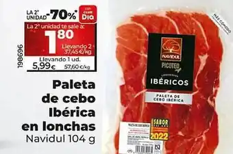 Dia Paleta de cebo ibérica en lonchas navidul oferta