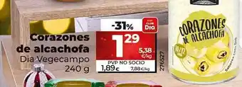 Dia Corazones de alcachofa dia vegecampo oferta
