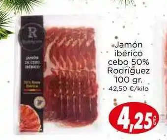 Supermercados Piedra Jamón ibérico cebo 50% rodriguez oferta