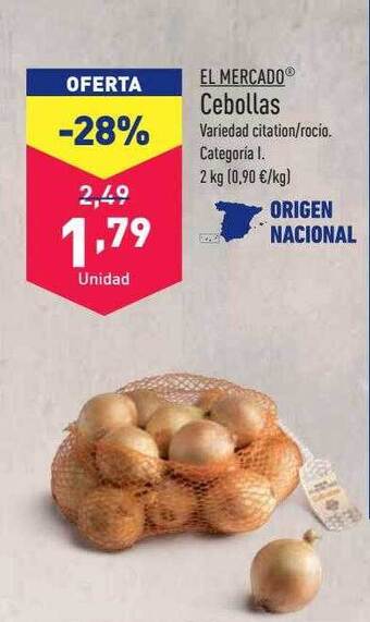 ALDI El mercado cebollas oferta