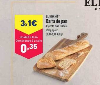 ALDI El horno barra de pan oferta