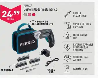 ALDI Ferrex destornillador inalámbrico oferta