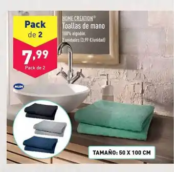 ALDI Home creation toalla de mano oferta